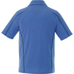Macta Polo with Contrast Stitching for Men Debossing - New Royal Heather/Black Smoke - Back Flat