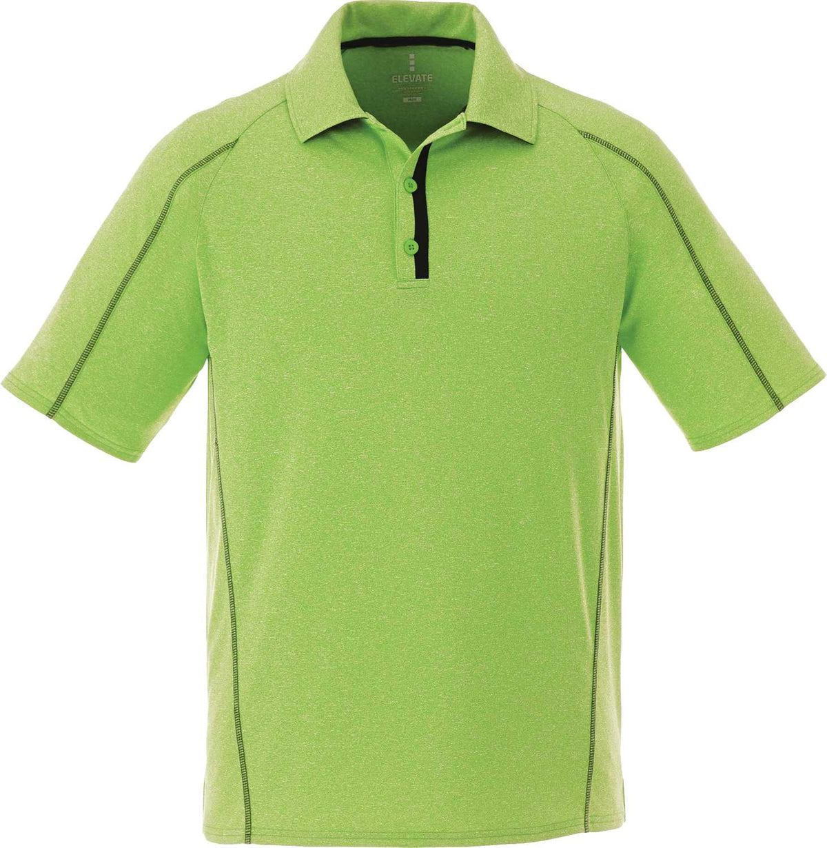 Macta Polo with Contrast Stitching for Men Embroidery - Apple Heather/Black Smoke - Front Flat