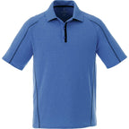 Macta Polo with Contrast Stitching for Men Embroidery - New Royal Heather/Black Smoke - Front Flat