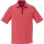 Macta Polo with Contrast Stitching for Men Embroidery - Team Red Heather/Black Smoke - Front Flat