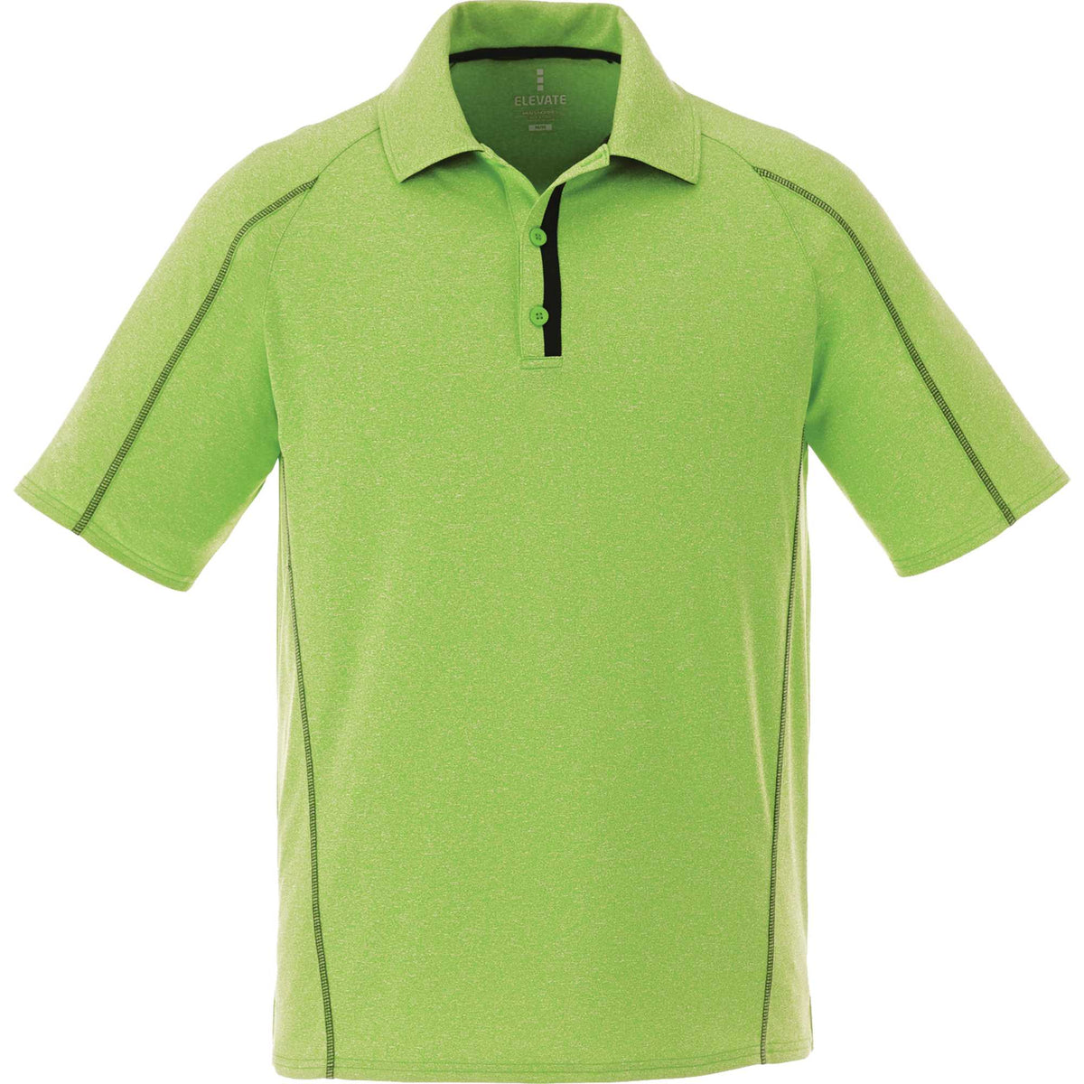 Macta Polo with Contrast Stitching for Men Transfer - Apple Heather/Black Smoke - Front Flat