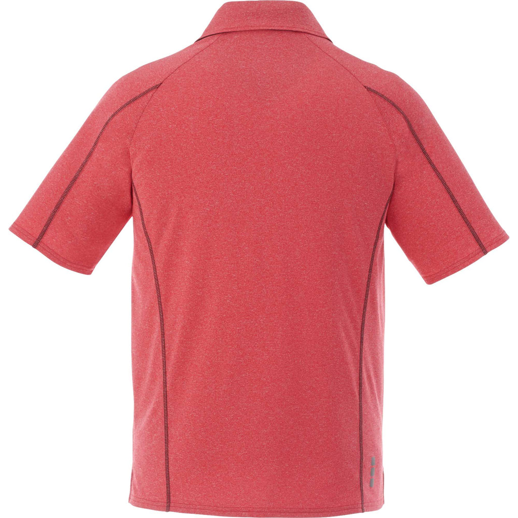 Macta Polo with Contrast Stitching for Men Transfer - Team Red Heather/Black Smoke - Back Flat