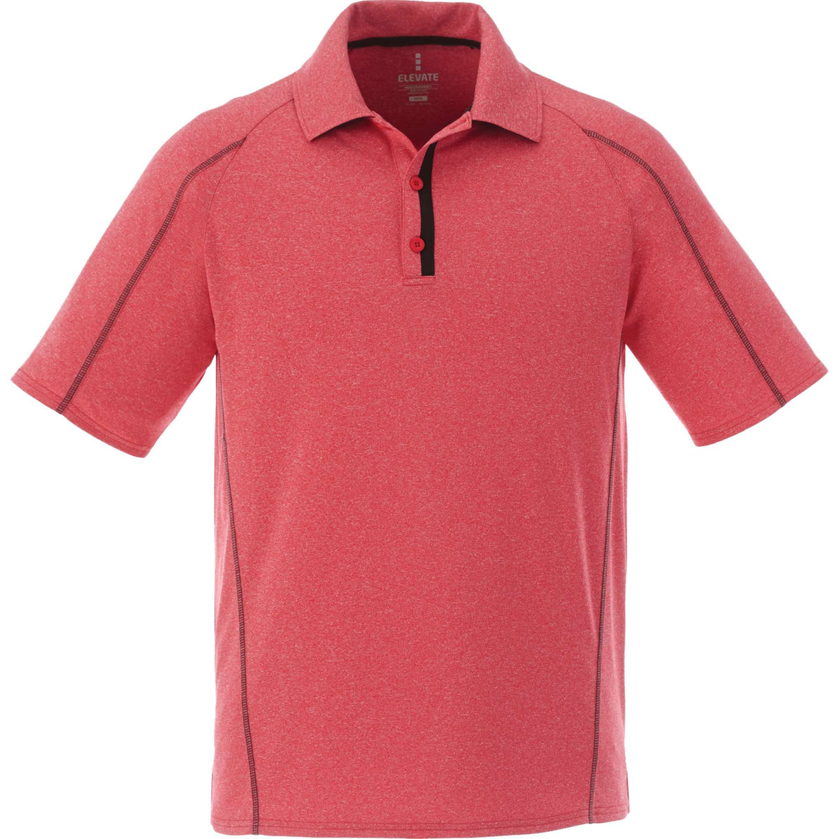 Macta Polo with Contrast Stitching for Men Transfer - Team Red Heather/Black Smoke - Front Flat