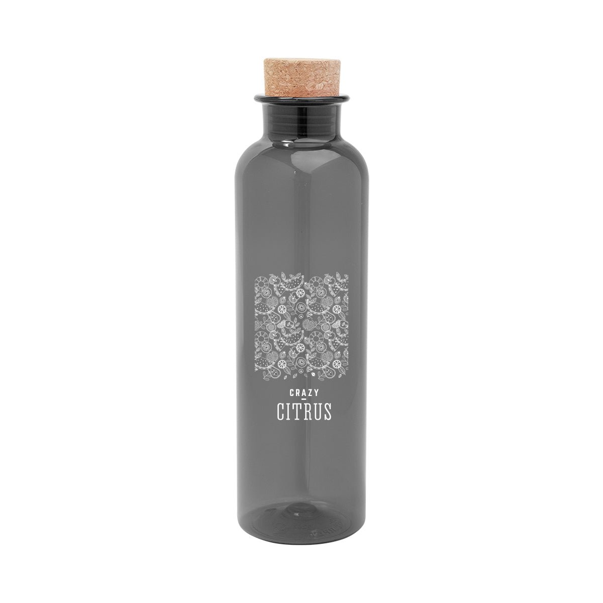 Maddie Bottle with Cork Lid, 22 oz - Black - Silk Screen