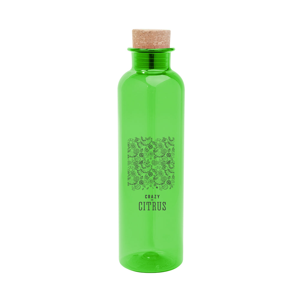 Maddie Bottle with Cork Lid, 22 oz - Lime Green - Silk Screen
