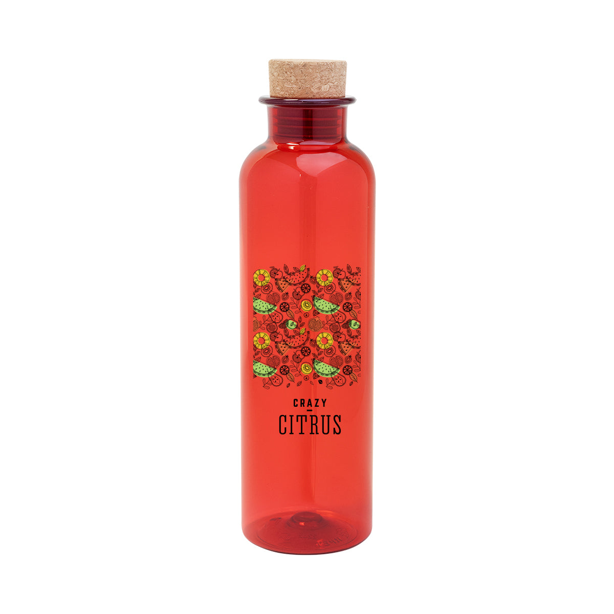 Maddie Bottle with Cork Lid, 22 oz - Red - Colorbrite