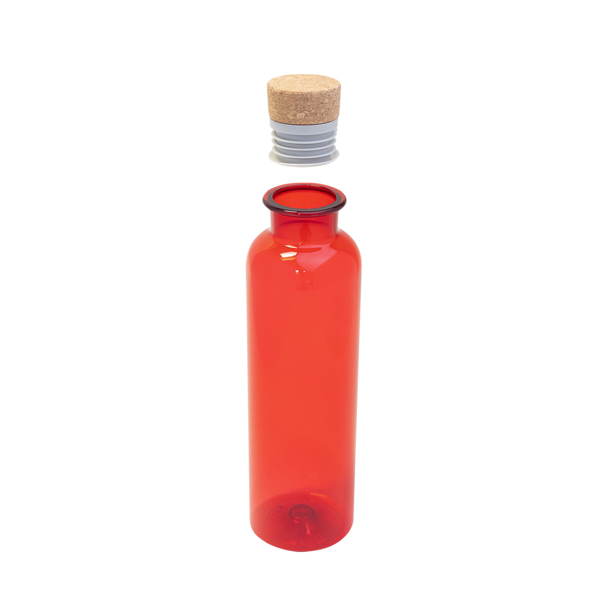 Maddie Bottle with Cork Lid, 22 oz - Red - Open