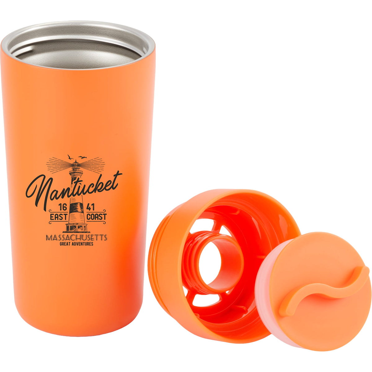 Maddie Tumbler with Leakproof 360 Lid, 16 oz - Orange - Front