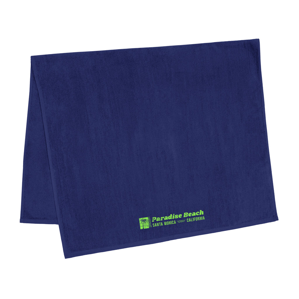 Madeira Cotton Beach Towel, Mid-Weight Embroidery - Dark Blue - Silk Screen