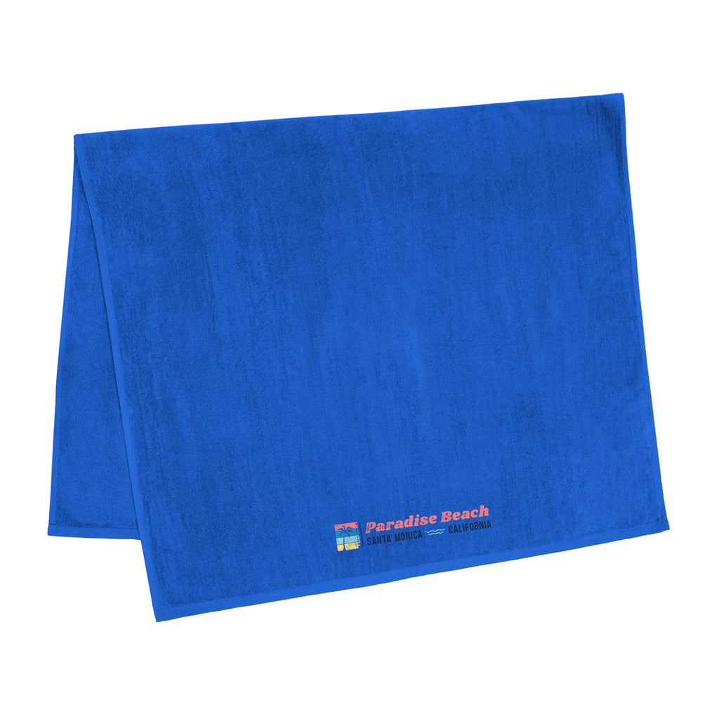 Madeira Cotton Beach Towel, Mid-Weight Embroidery - Royal Blue - Colorbrite