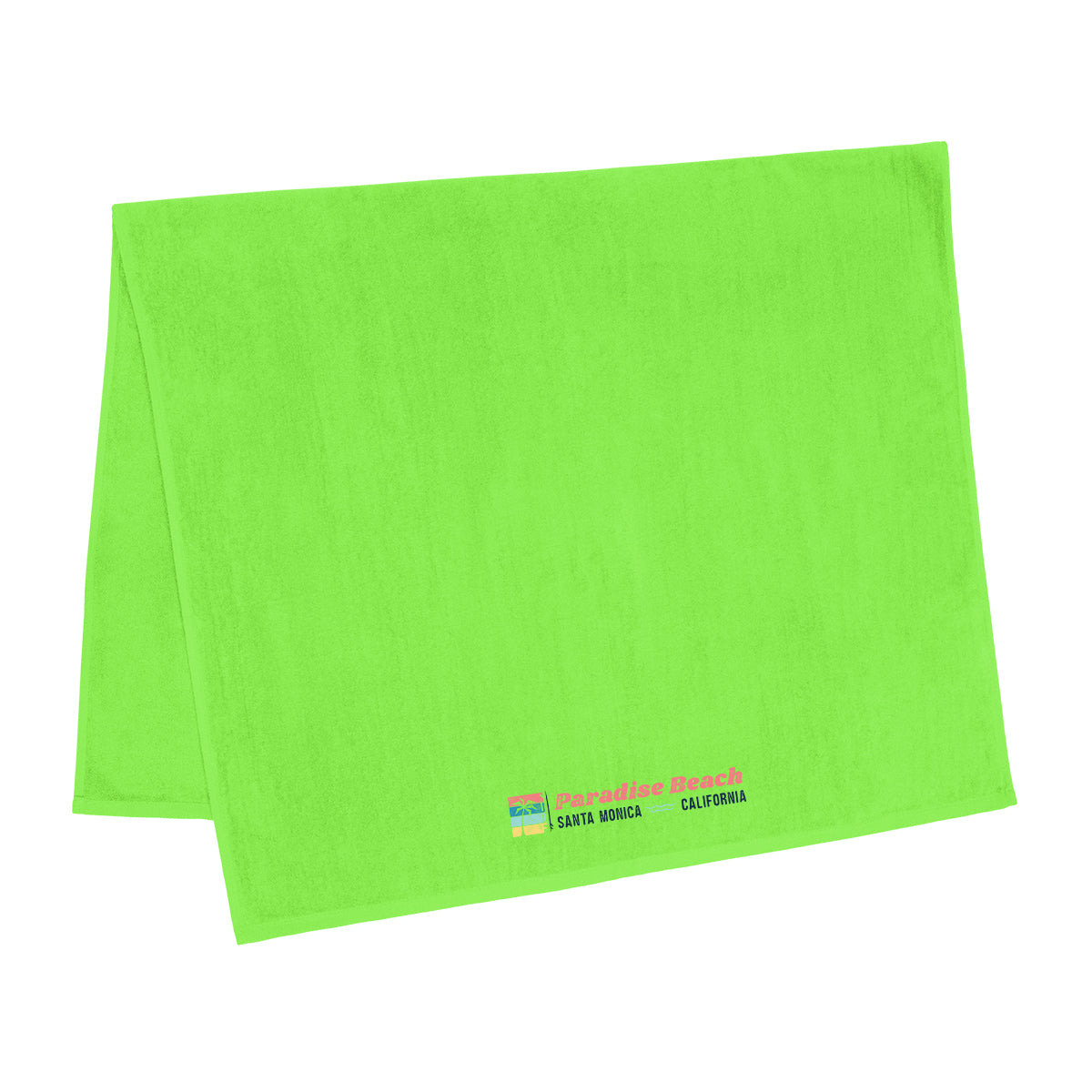 Madeira Cotton Beach Towel, Mid-Weight - Lime Green - Colorbrite