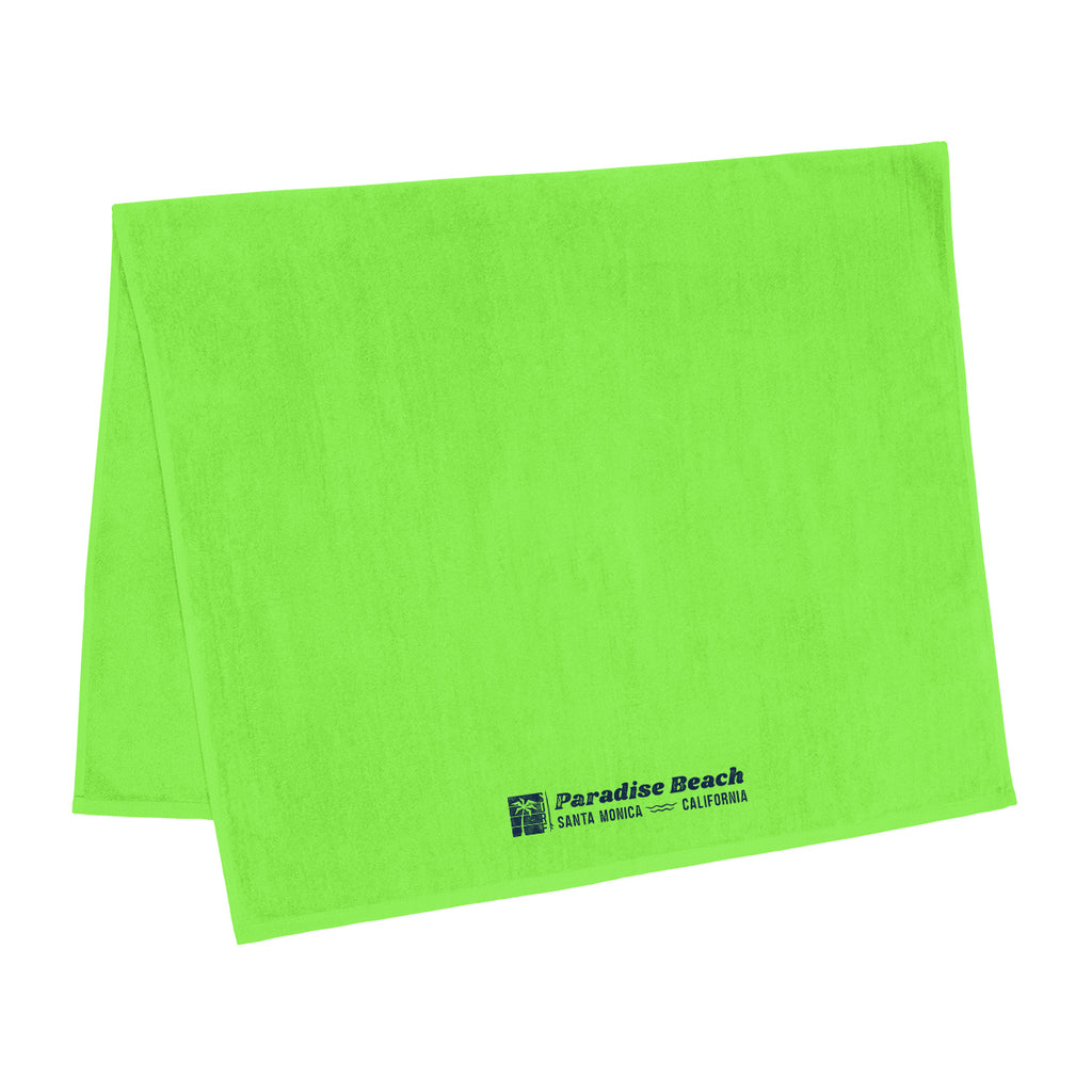 Madeira Cotton Beach Towel, Mid-Weight - Lime Green - Silk Screen