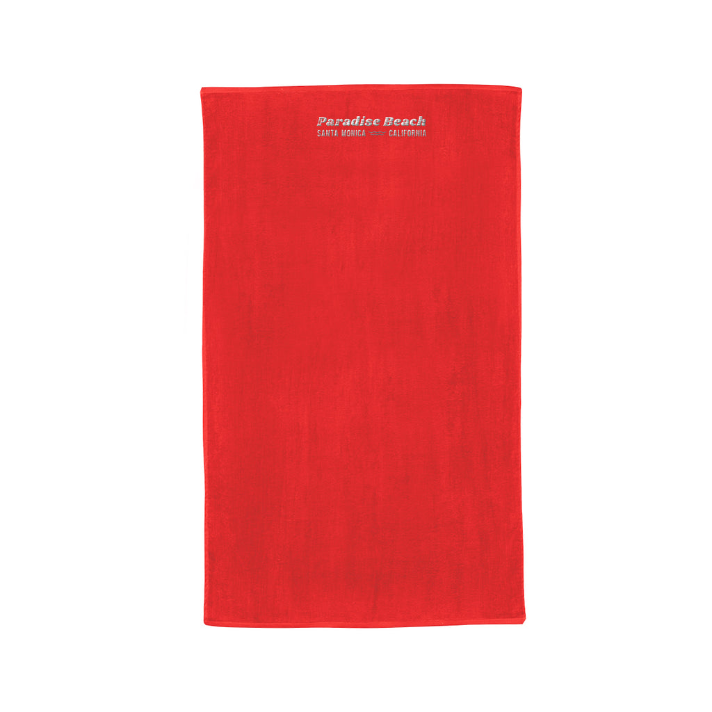 Madeira Cotton Beach Towel, Mid-Weight - Red - Embroidery