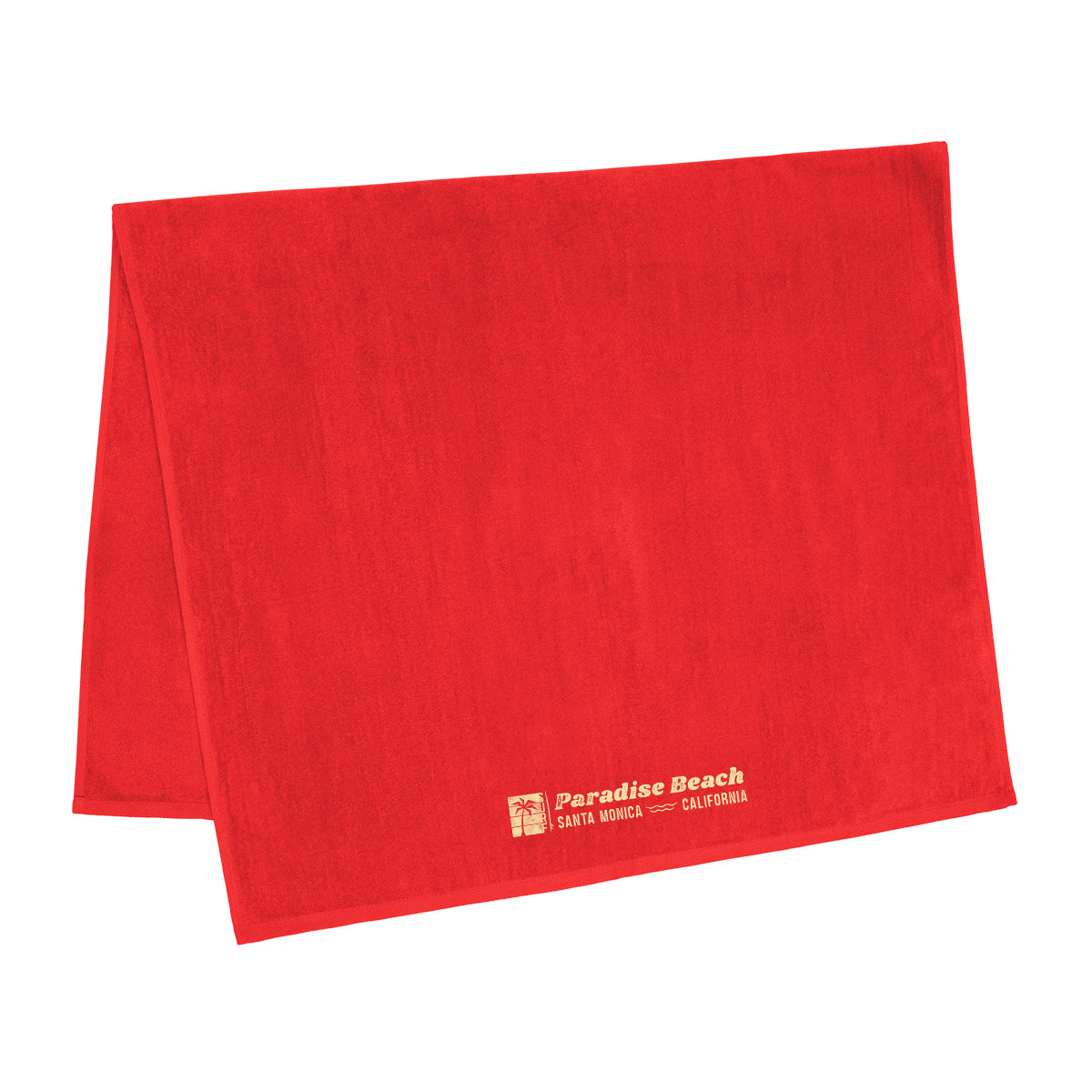 Madeira Cotton Beach Towel, Mid-Weight - Red - Silk Screen