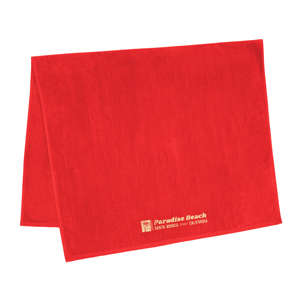 Madeira Cotton Beach Towel, Mid-Weight - Red - Silk Screen