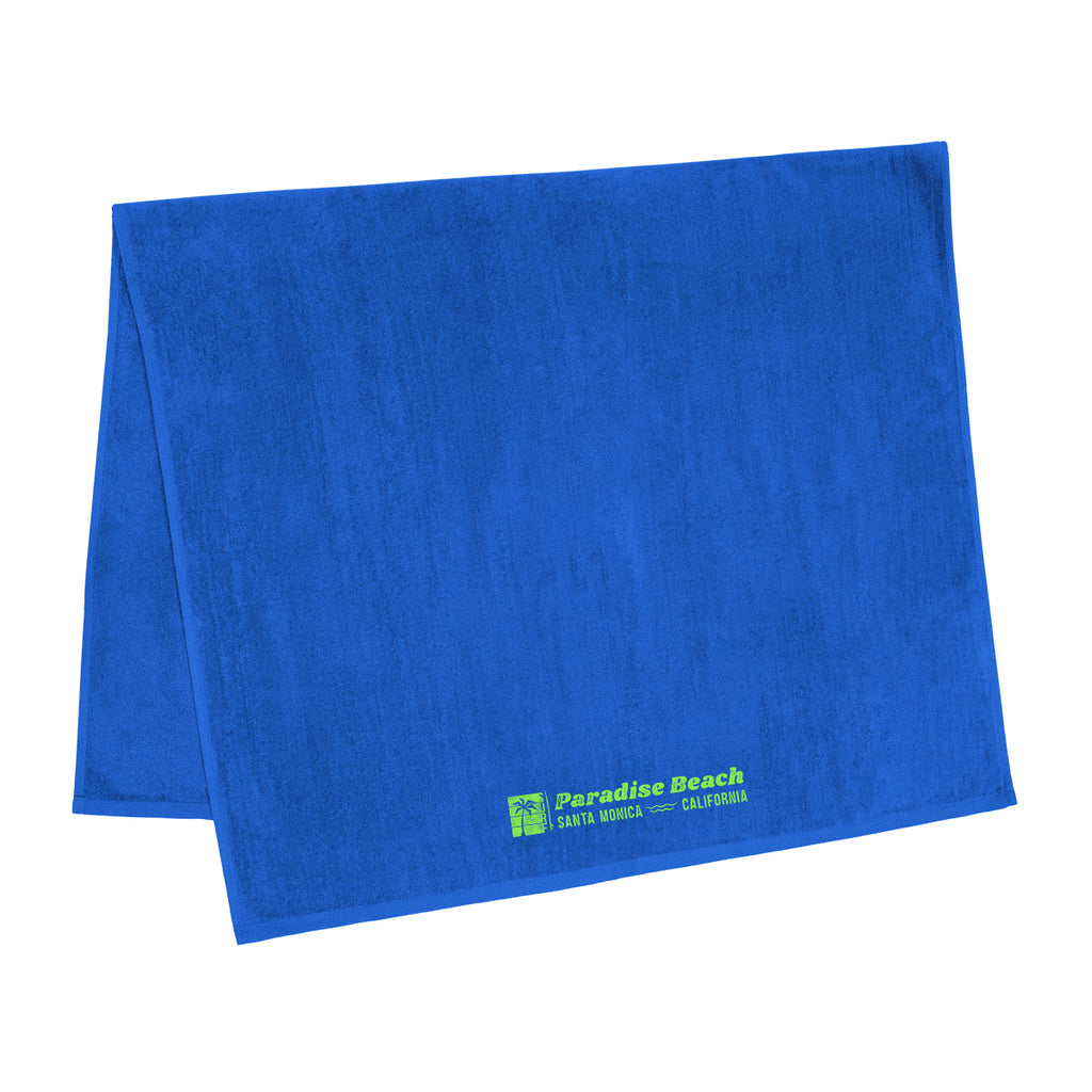 Madeira Cotton Beach Towel, Mid-Weight - Royal Blue - Silk Screen