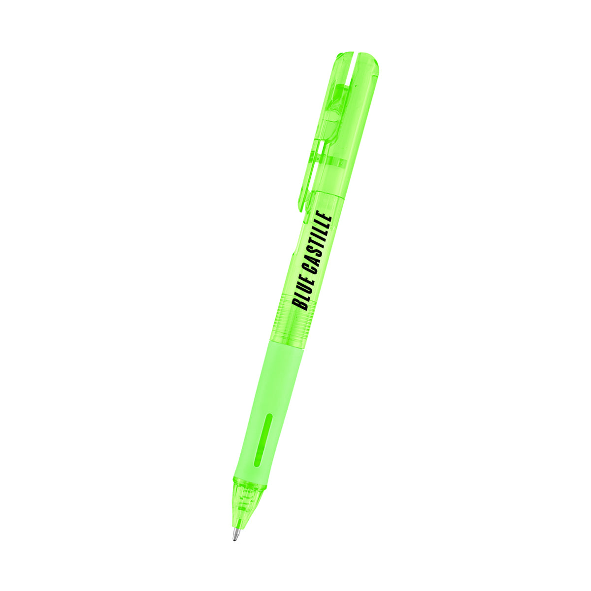 Madeline Pen in Recycled ABS - Lime Green - Silk Screen