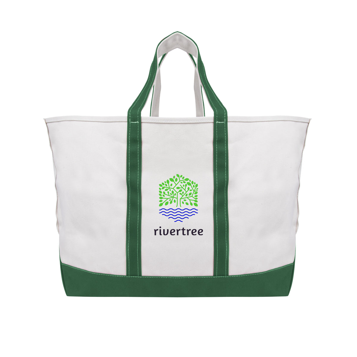 Madelyn Cotton Canvas Tote Bag, 24 oz - Forest Green - Colorbrite