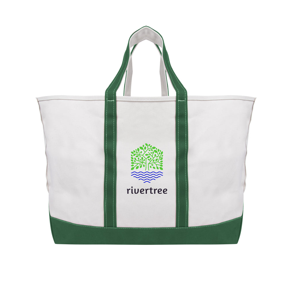 Madelyn Cotton Canvas Tote Bag, 24 oz - Forest Green - Colorbrite
