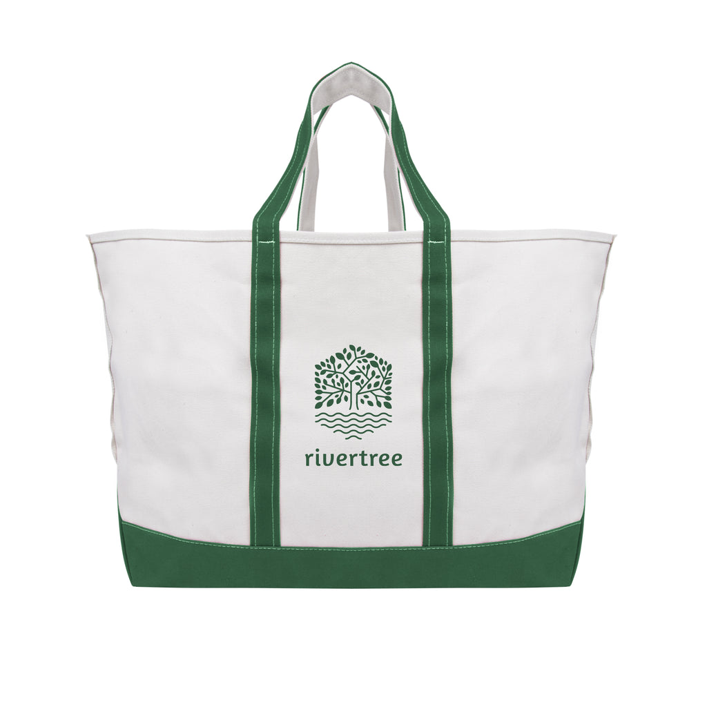 Madelyn Cotton Canvas Tote Bag, 24 oz - Forest Green - Silk Screen