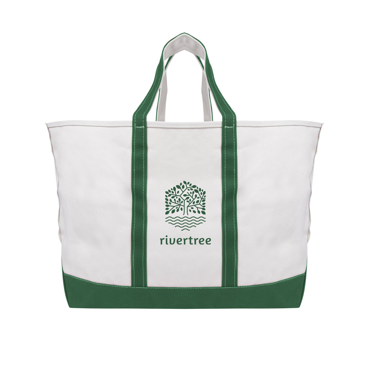Madelyn Cotton Canvas Tote Bag, 24 oz - Forest Green - Silk Screen