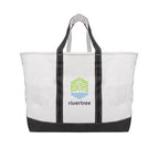 Madelyn Cotton Canvas Tote Bag, 24 oz - Natural with Black - Colorbrite