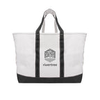 Madelyn Cotton Canvas Tote Bag, 24 oz - Natural with Black - Silk Screen