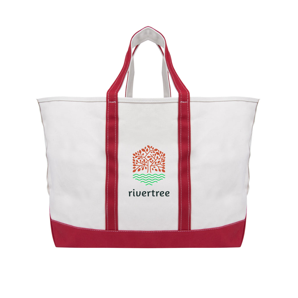 Madelyn Cotton Canvas Tote Bag, 24 oz - Red - Colorbrite