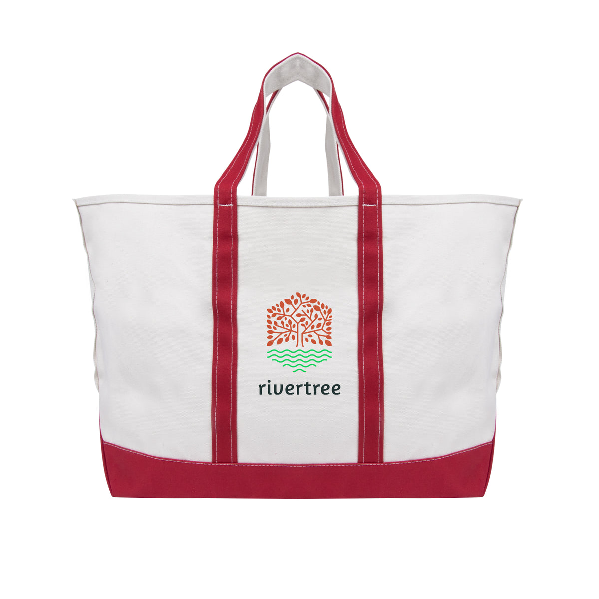 Madelyn Cotton Canvas Tote Bag, 24 oz - Red - Colorbrite