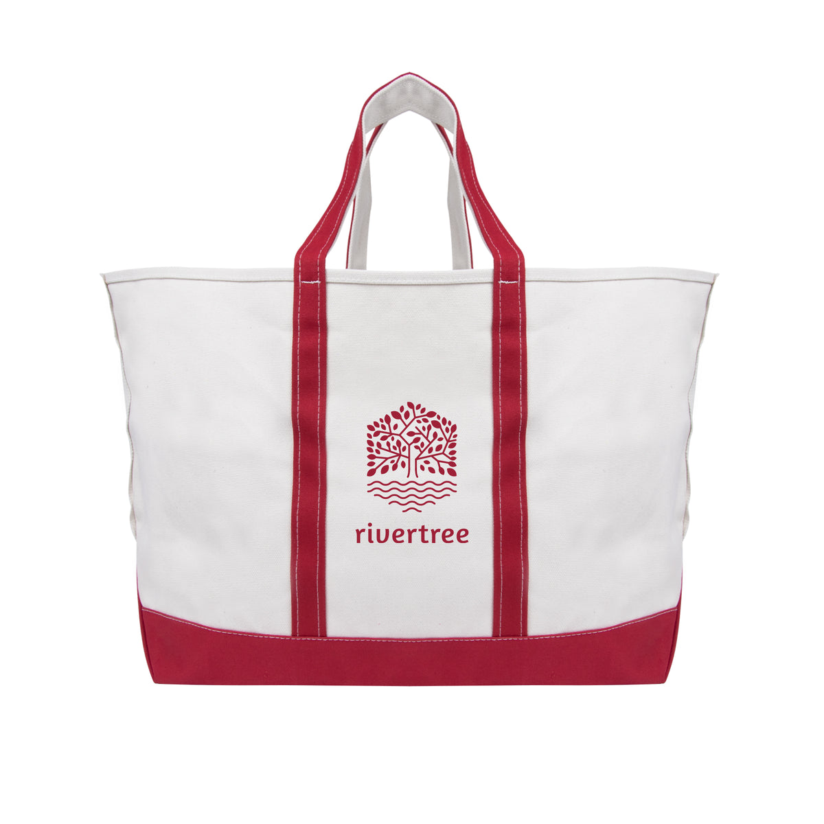 Madelyn Cotton Canvas Tote Bag, 24 oz - Red - Silk Screen