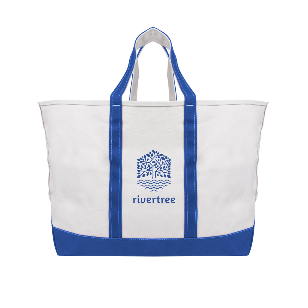 Madelyn Cotton Canvas Tote Bag, 24 oz - Royal Blue - Silk Screen