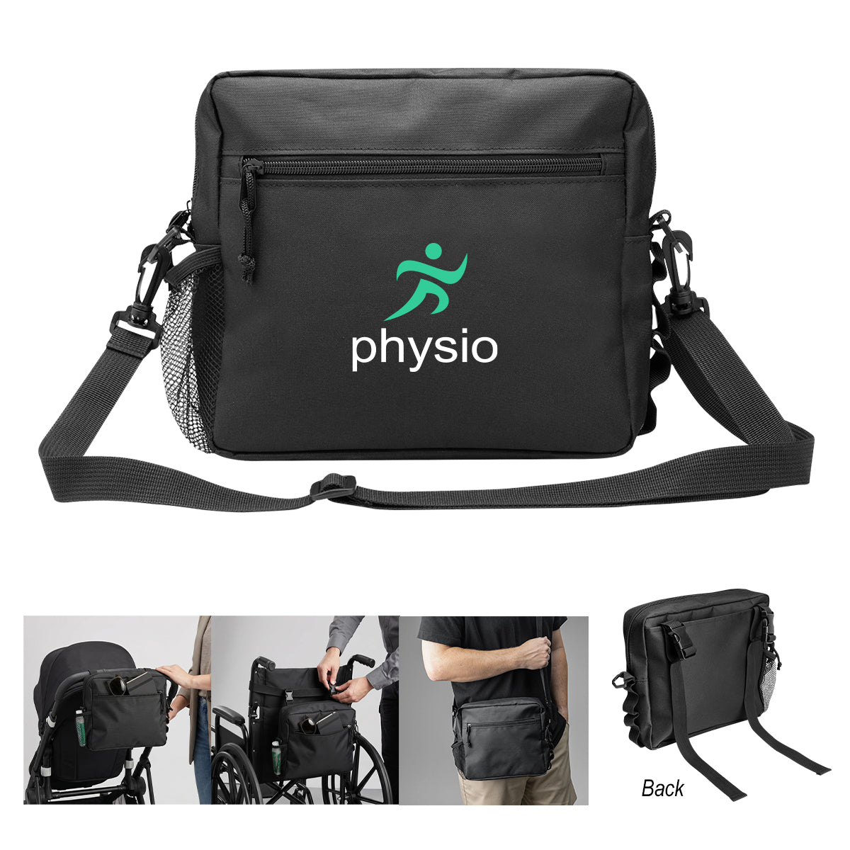 Madison Adaptive Crossbody Bag in Recycled PET - Black - Colorbrite