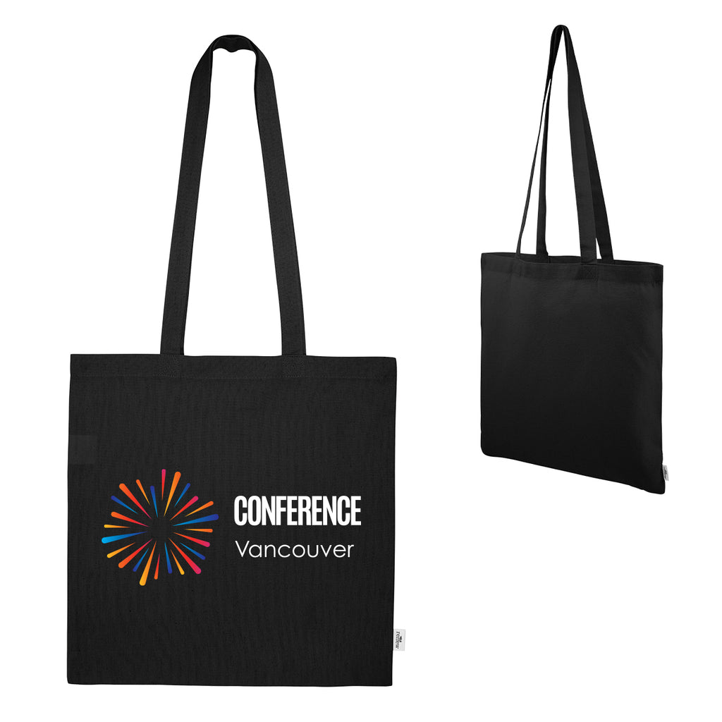 Maeve Recycled Cotton Tote Bag, 8 oz - Black - Colorbrite