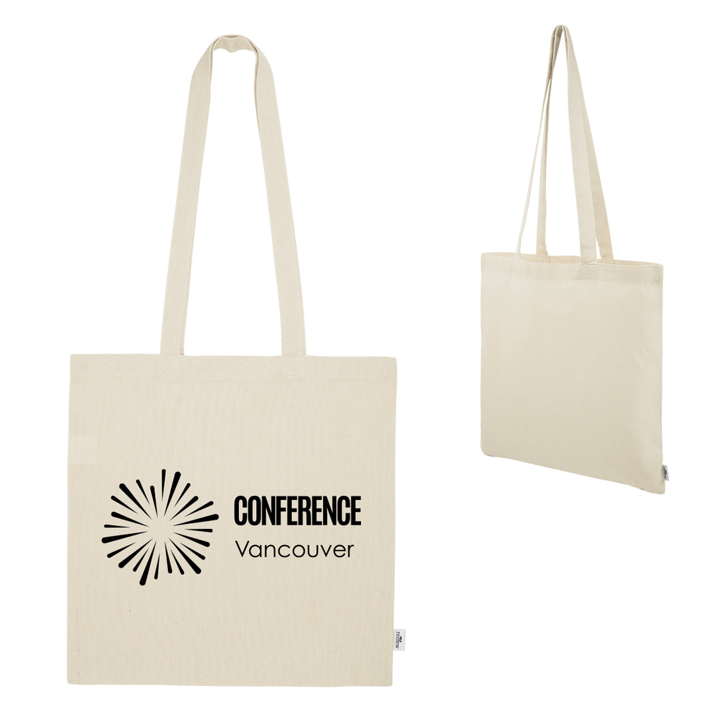 Maeve Recycled Cotton Tote Bag, 8 oz - Natural - Silk Screen