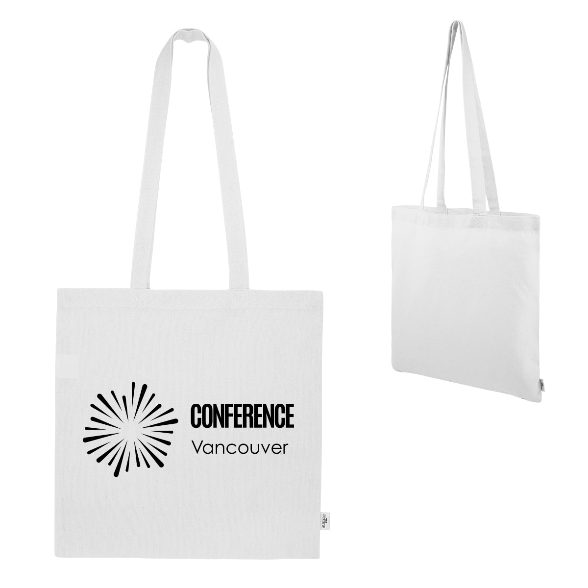 Maeve Recycled Cotton Tote Bag, 8 oz - White - Silk Screen