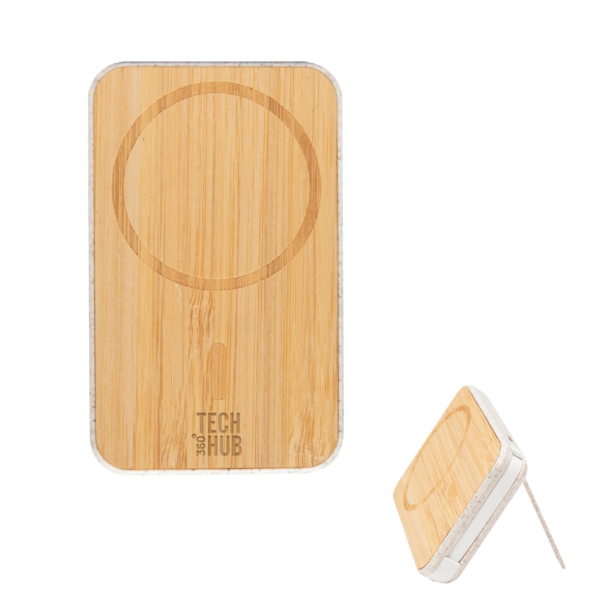 Mag Max Bamboo Wireless Charging Power Bank - Optional_Laser