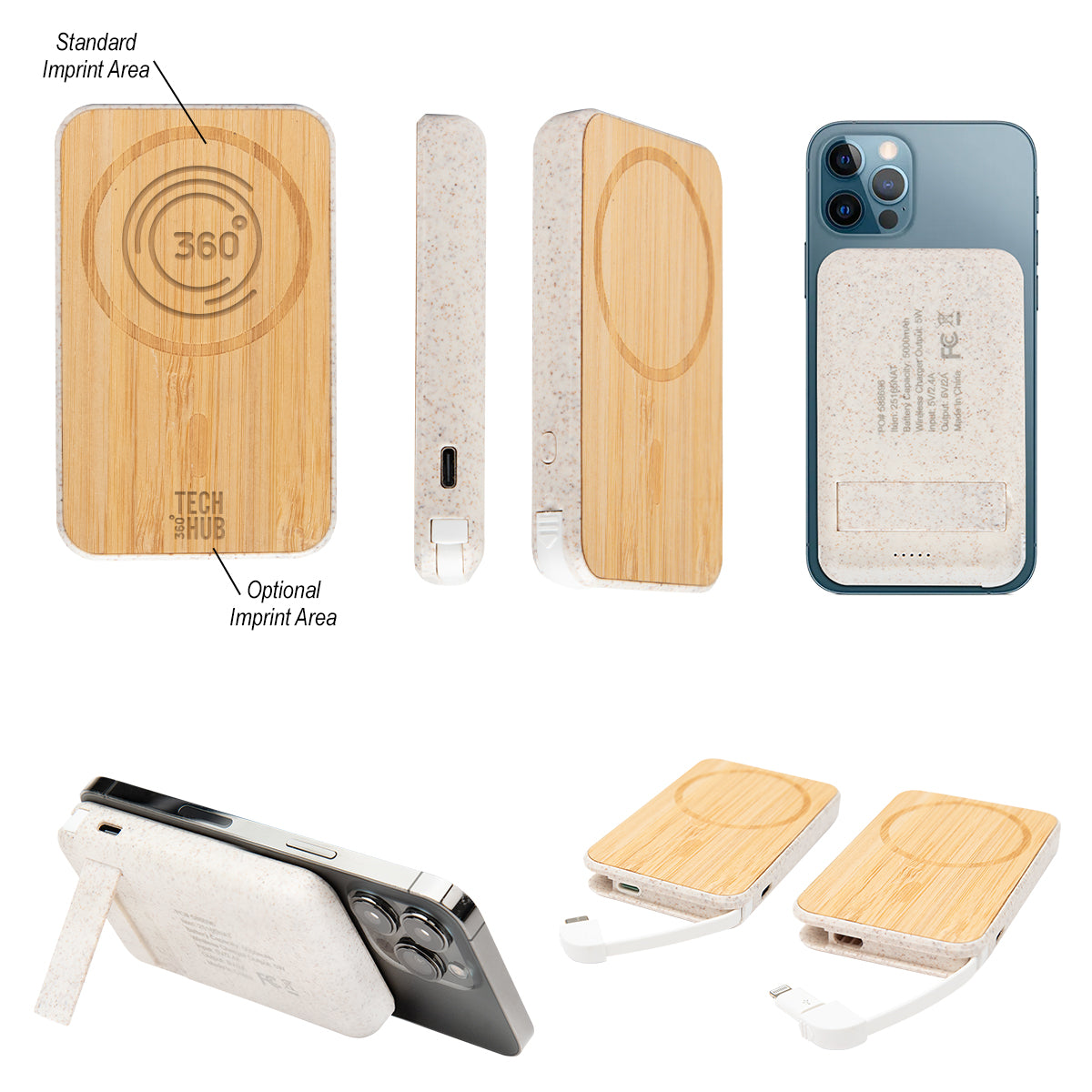 Mag Max Bamboo Wireless Charging Power Bank