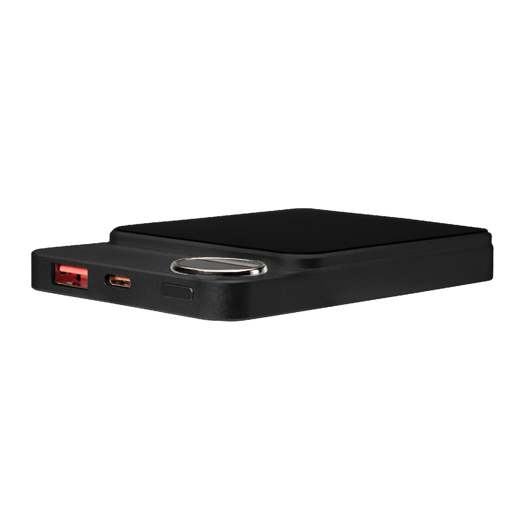 Mag Max Magnetic Power Bank, 15W - Black - Ports