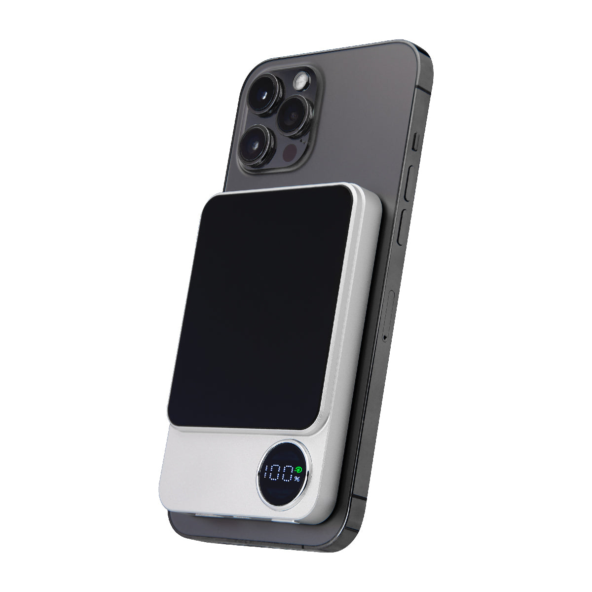 Mag Max Magnetic Power Bank, 15W - Silver - Phone
