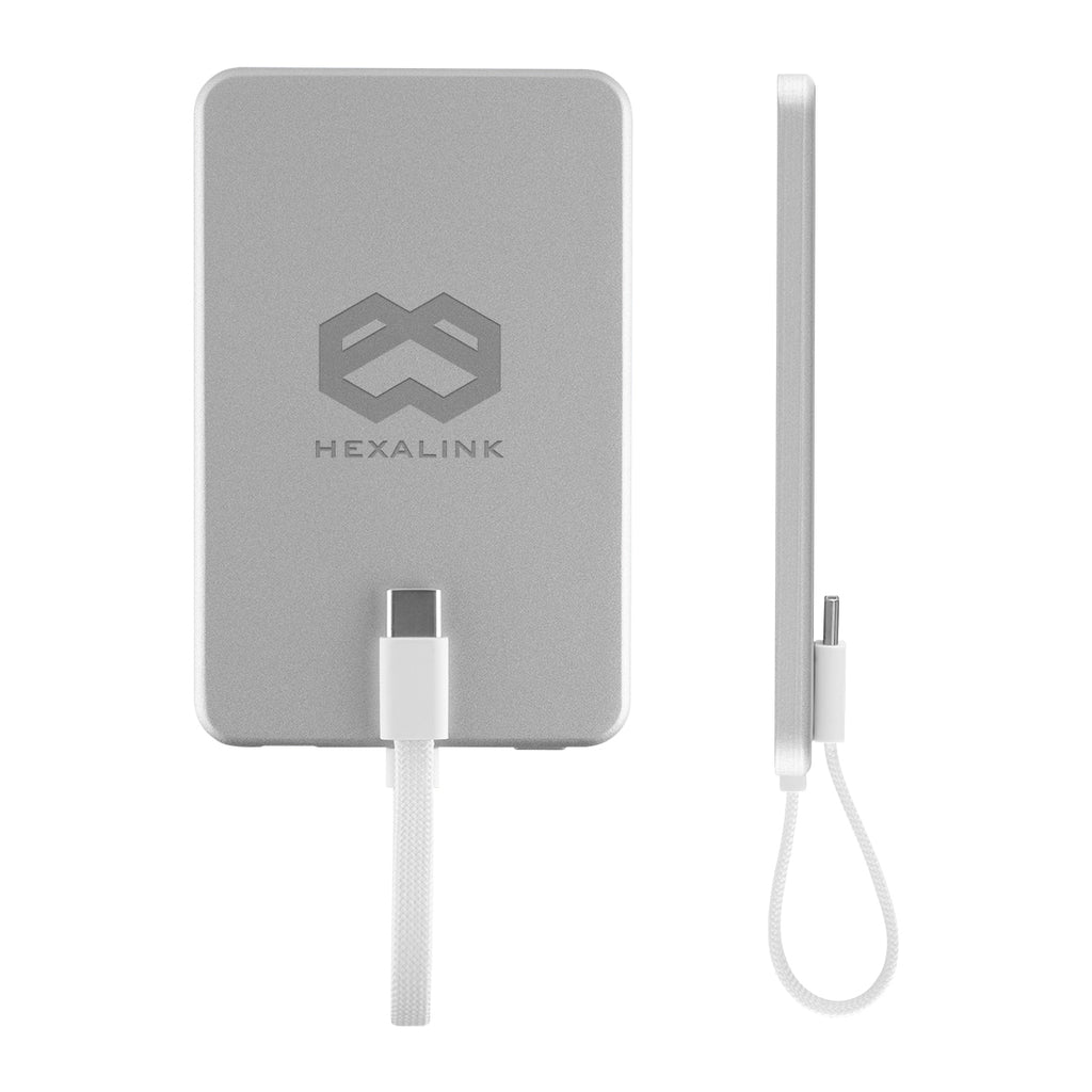 Mag Max Magnetic Power Bank, 3,000 mAh - Silver - Laser Engraving