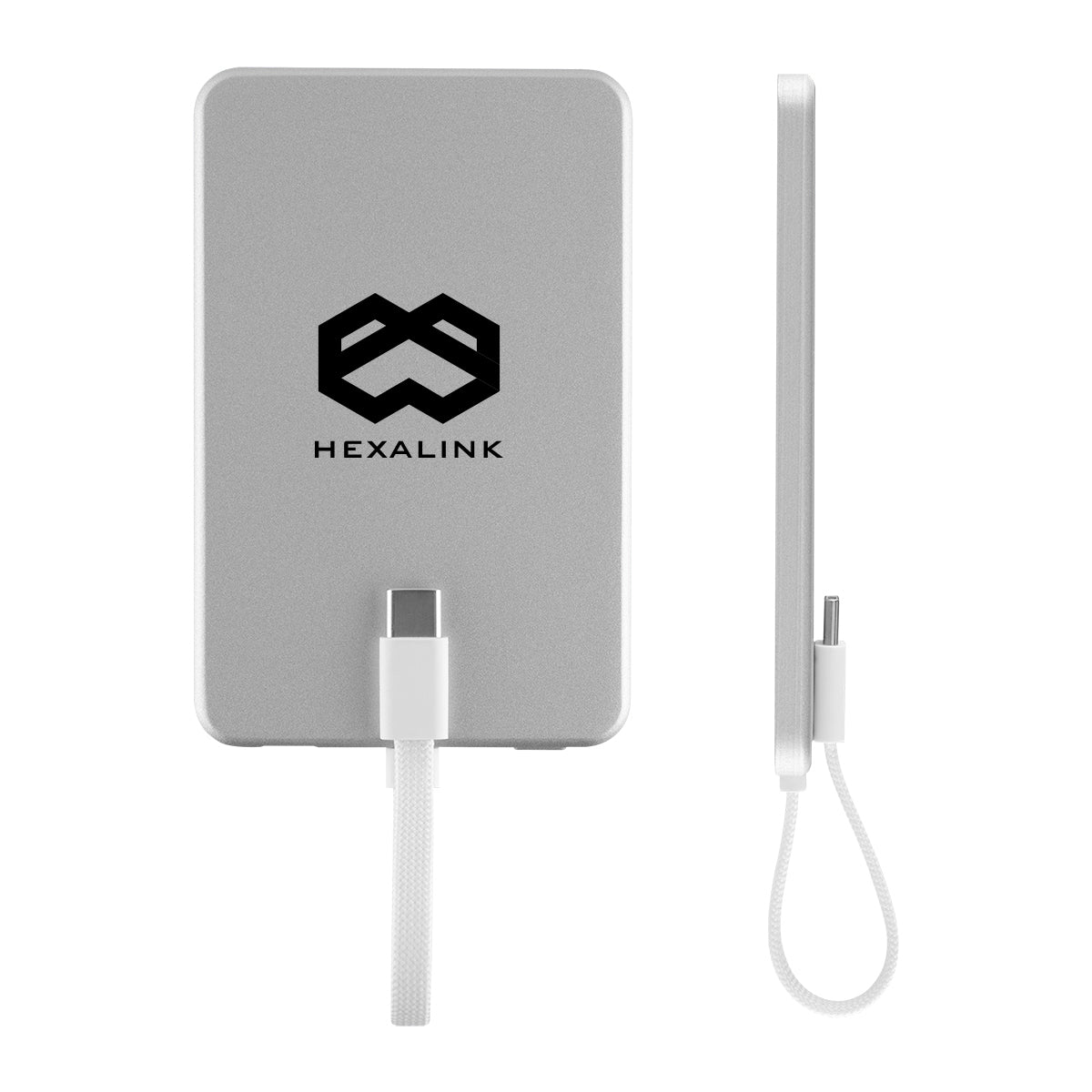 Mag Max Magnetic Power Bank, 3,000 mAh - Silver - Silk Screen