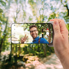 Mag Max Power Bank with Selfie Shutter, 4,500 mAh Full Color - White - inuse2
