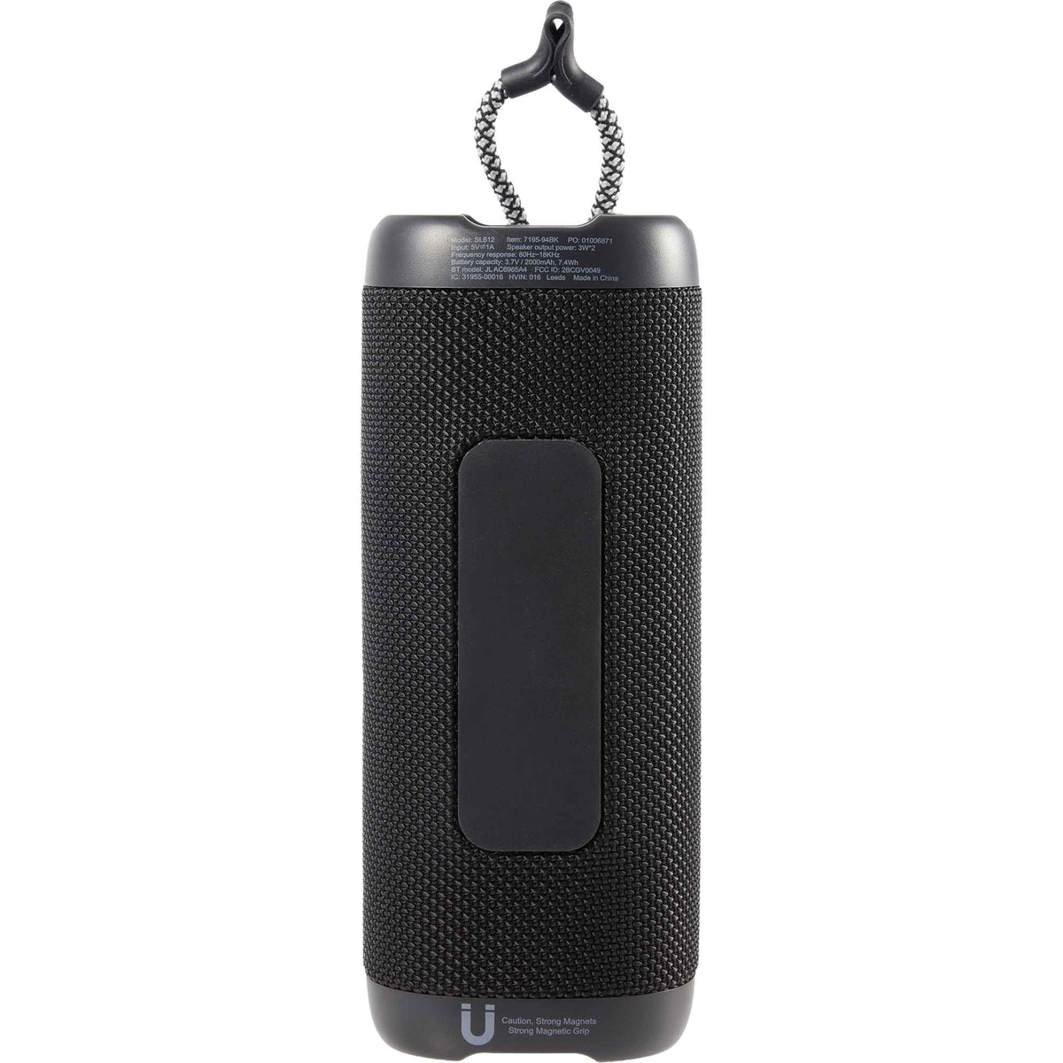 MagKnit Magnetic Speaker with Party Lights - Black - Back