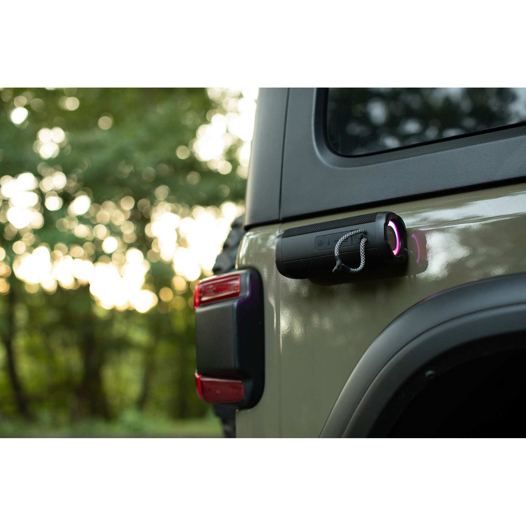 MagKnit Magnetic Speaker with Party Lights - Black - Propped 4