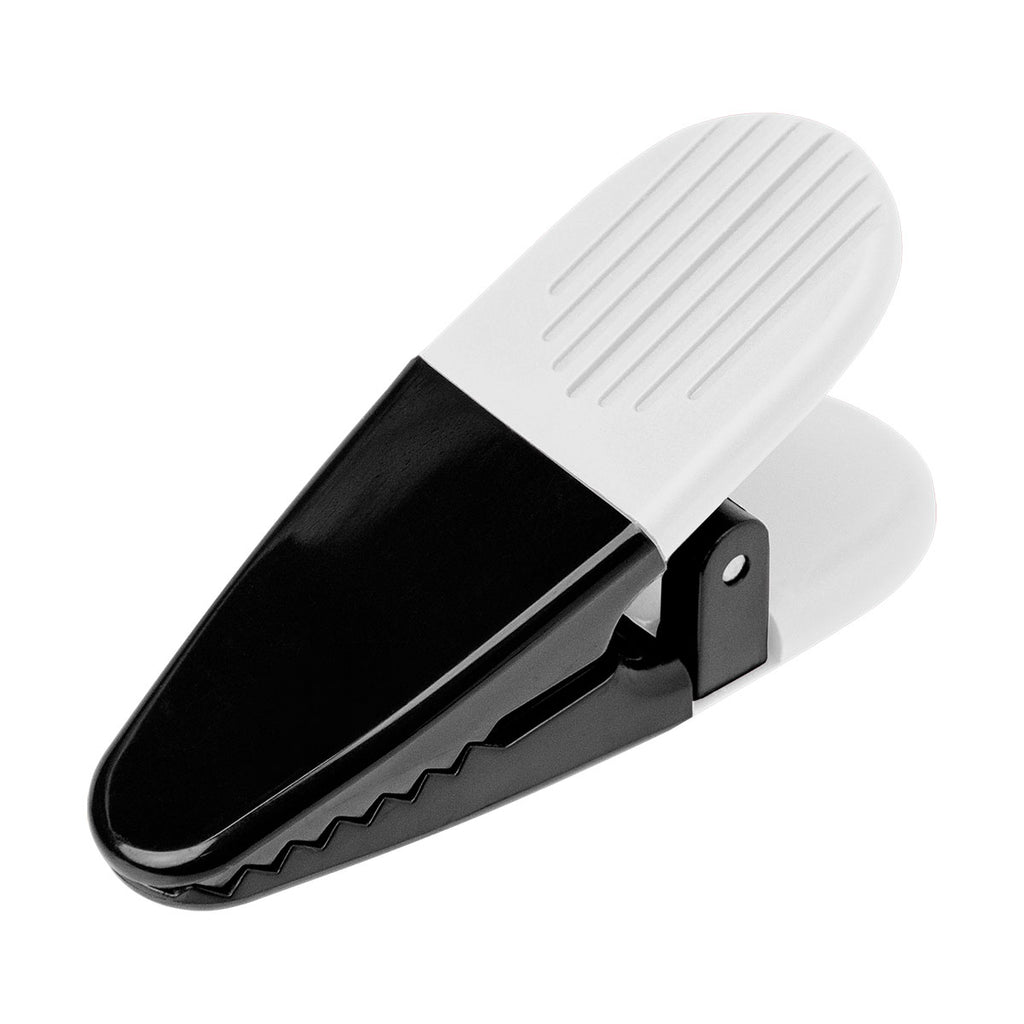 Magnetic Alligator Clip - Black With White - Angle
