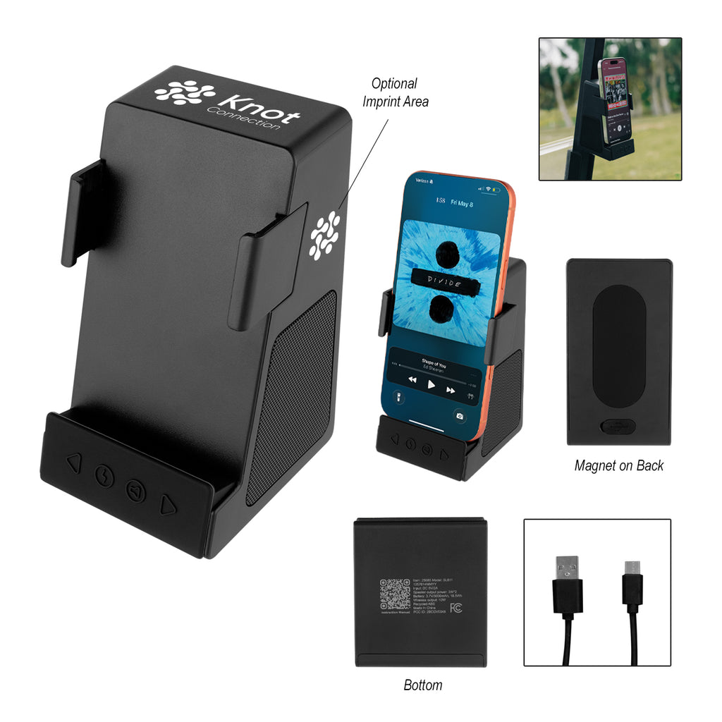 Magnetic Charging Phone Holder and Speaker