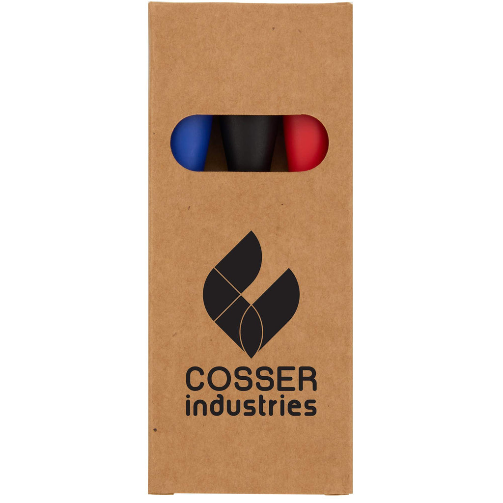 Magnetic Dry Erase Marker Set in Recycled Plastic, 3 Pieces - Natural - Front