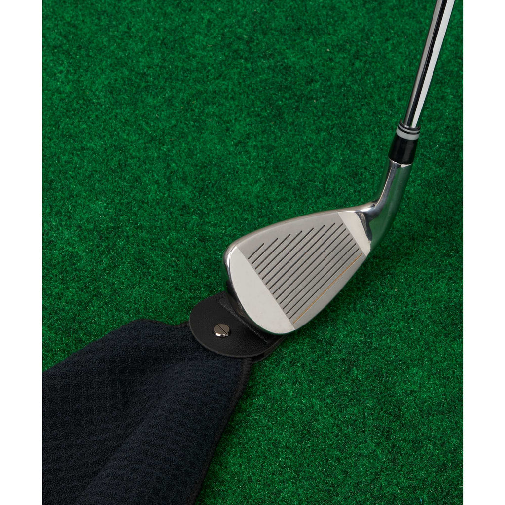 Magnetic Golf Towel in Recycled Waffle Polyester - Black - Alternate