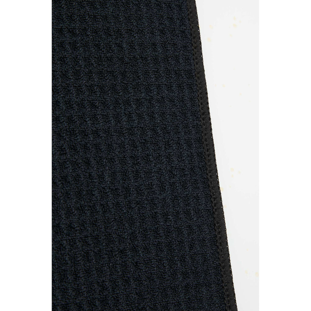 Magnetic Golf Towel in Recycled Waffle Polyester - Black - Front Detail