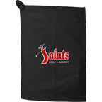 Magnetic Golf Towel in Recycled Waffle Polyester - Black - Front